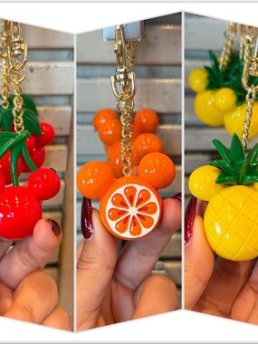 Disney Fruit Keychain Bag Charm - Orange, pineapple and cherry